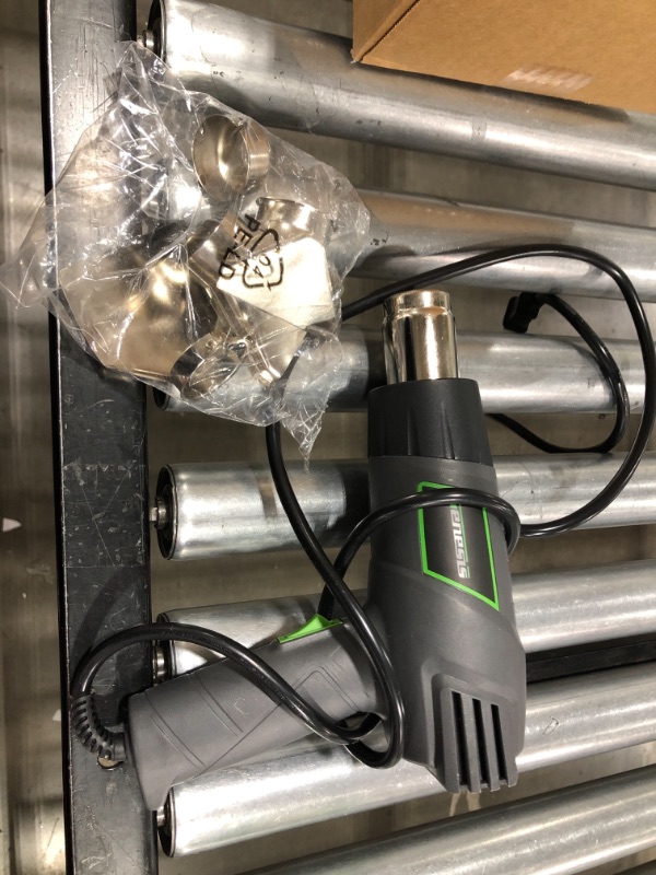 Photo 2 of Genesis GHG1500A 12.5 Amp Dual-Temperature Heat Gun Kit with High and Low Settings, Air Reduction Nozzle, Reflector Nozzle, and Two Deflector Nozzles USE FOR PARTS 
