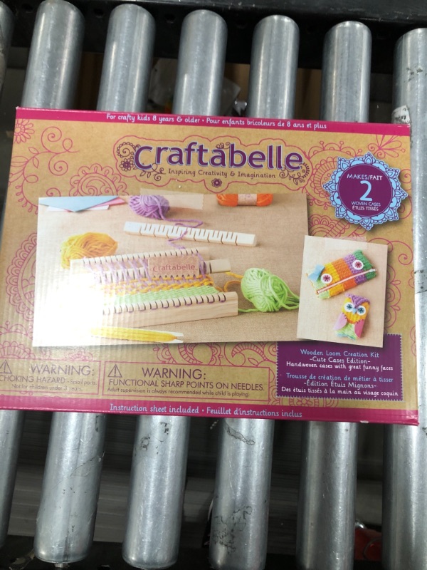 Photo 3 of Craftabelle – Wooden Loom Creation Kit – Beginner Knitting Loom Kit – 19pc Weaving Set with Yarn and Frame – DIY Craft Kits for Kids Aged 8 Years +