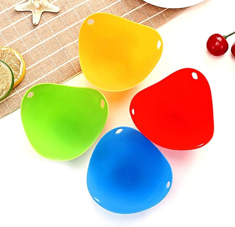 Photo 1 of 4pcs Silicone Egg Poacher Poaching Pods Egg Mold Bowl Rings Cooker Boiler Baking Cup Kitchen Cooking Cookware Tools