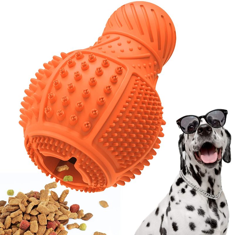 Photo 1 of Dog Chew Toys , Puppy Training Treats Teething Toys for Boredom, Durable Natural Rubber Interactive Dog Toys, Dog Puzzle Toys with Food Dispensing