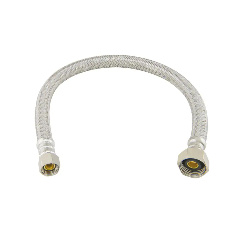 Photo 1 of 3/8 in. Compression x 1/2 in. FIP x 16 in. Braided Polymer Faucet Connector
