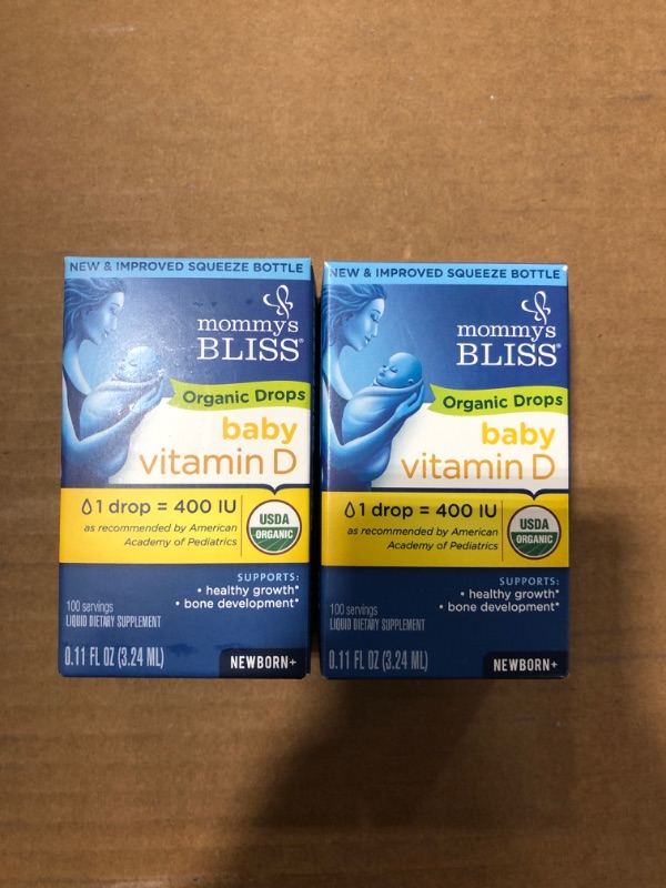 Photo 2 of (2 Pack) Mommy's Bliss Organic Drops No Artificial Color, Vitamin D, 0.11 Fl Oz
