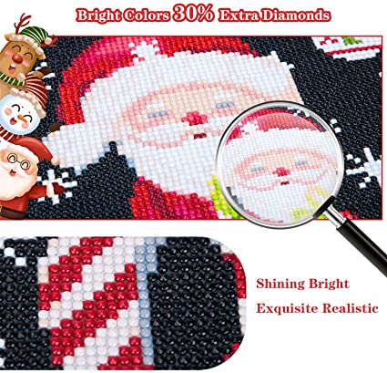 Photo 1 of 4 Pack Christmas Diamond Painting Kits for Adults, Santa Claus Full Drill Diamond Art Kits Crafts 5D Diamond Painting Crystal Rhinestone for Snow Joy Christmas Wall Decor 12x12 Inch
