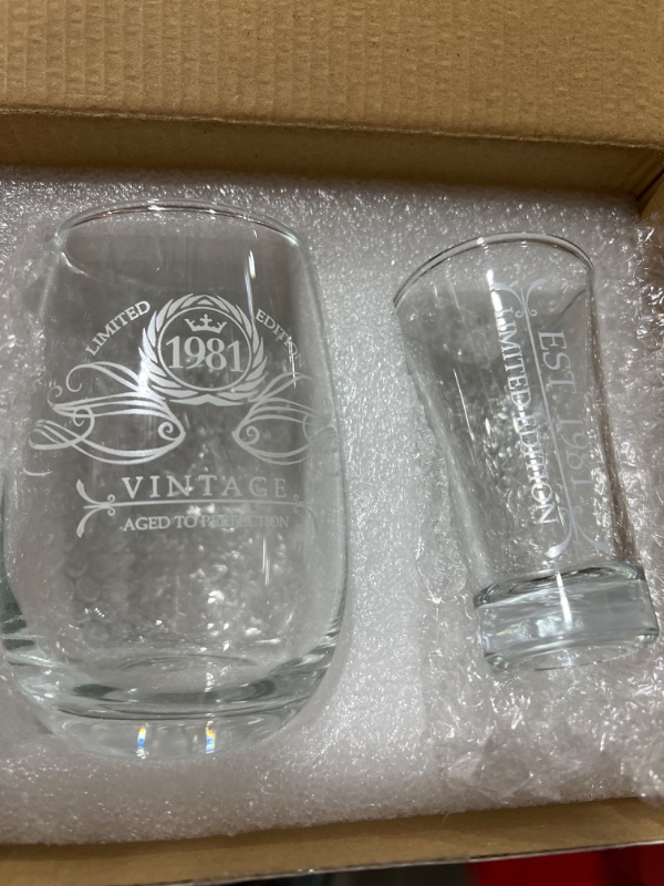 Photo 2 of 1991 31st Birthday Gifts For Women & Men 13 Oz Wine Glass + 2 Oz Shot Glass, 31st Birthday Decorations For Women, Funny Present Ideas for Her, Wife, Mom, Coworker, Best Friend, Anniversary Presents
