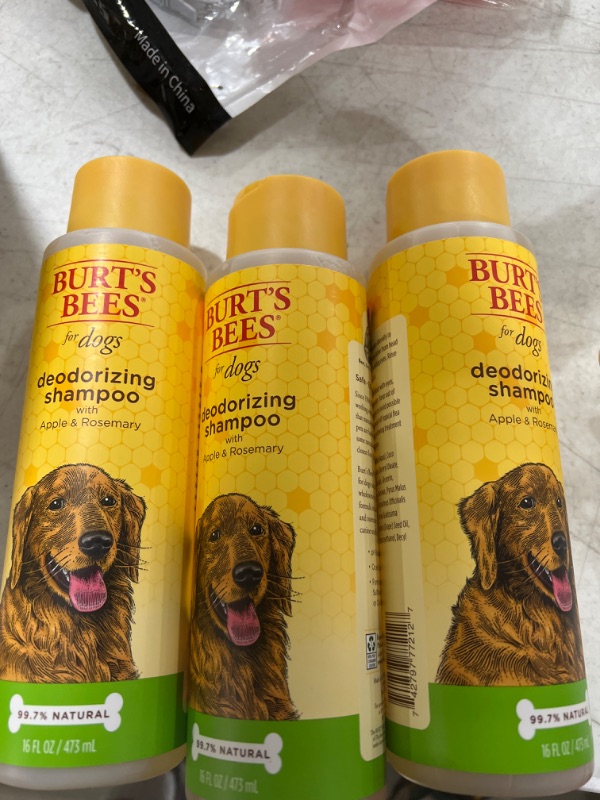 Photo 2 of Burt's Bees for Dogs Deodorizing Dog Shampoo with Apple & Rosemary |Dog Shampoo Combats Odors | Cruelty Free, Sulfate & Paraben Free, pH Balanced for Dogs - Made in USA, 16 oz - 3 Pack
