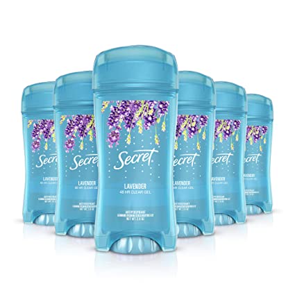 Photo 1 of Secret Antiperspirant and Deodorant for Women, Original Clear Gel, Lavender Scent, 2.6 Oz, Pack of 6
