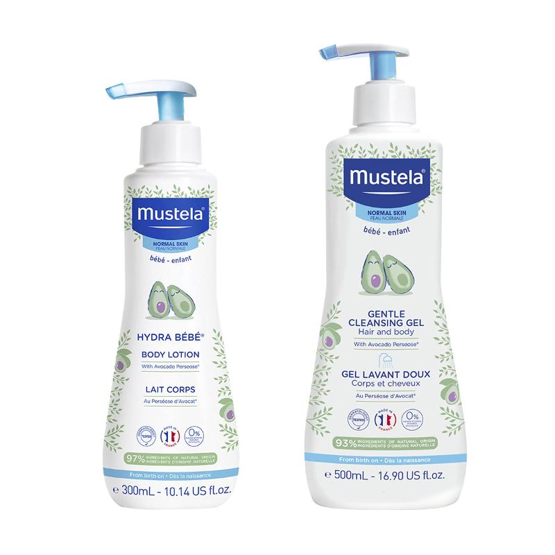 Photo 1 of Mustela Baby Bath Time Gift Set - Baby Skin Care Essentials with Natural Ingredients - For Very Sensitive, Eczema-Prone, Normal or Dry Skin
