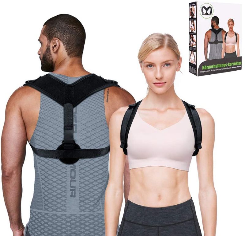 Photo 1 of 2 Packs of Posture Corrector for Men Women Adjustable Upper Back Brace Straightener for Upright Spinal Posture Trainer Clavicle Support and Effective Helps Correct Slouching, Humpback and Neck/Back Pain
