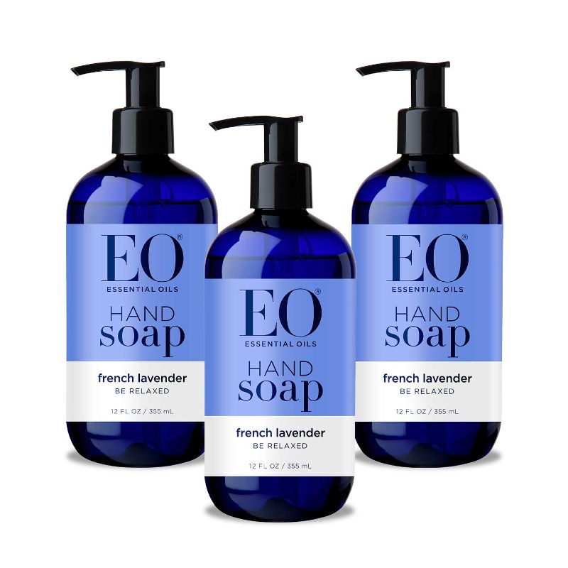 Photo 1 of EO Liquid Hand Soap, 12 Ounce (Pack of 3), French Lavender, Organic Plant-Based Gentle Cleanser with Pure Essential Oils
