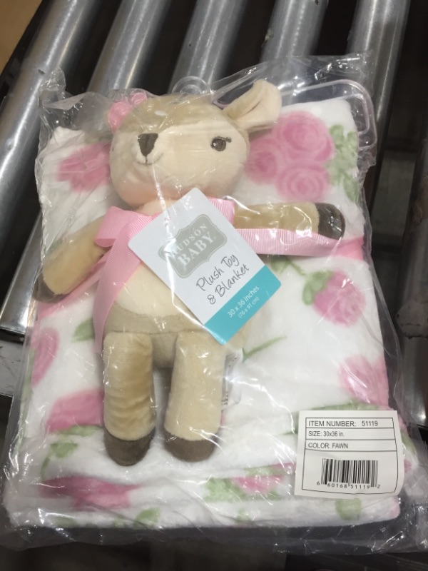 Photo 2 of Hudson Baby Plush Blanket and Toy, 2-Piece Set, Girl Fawn
