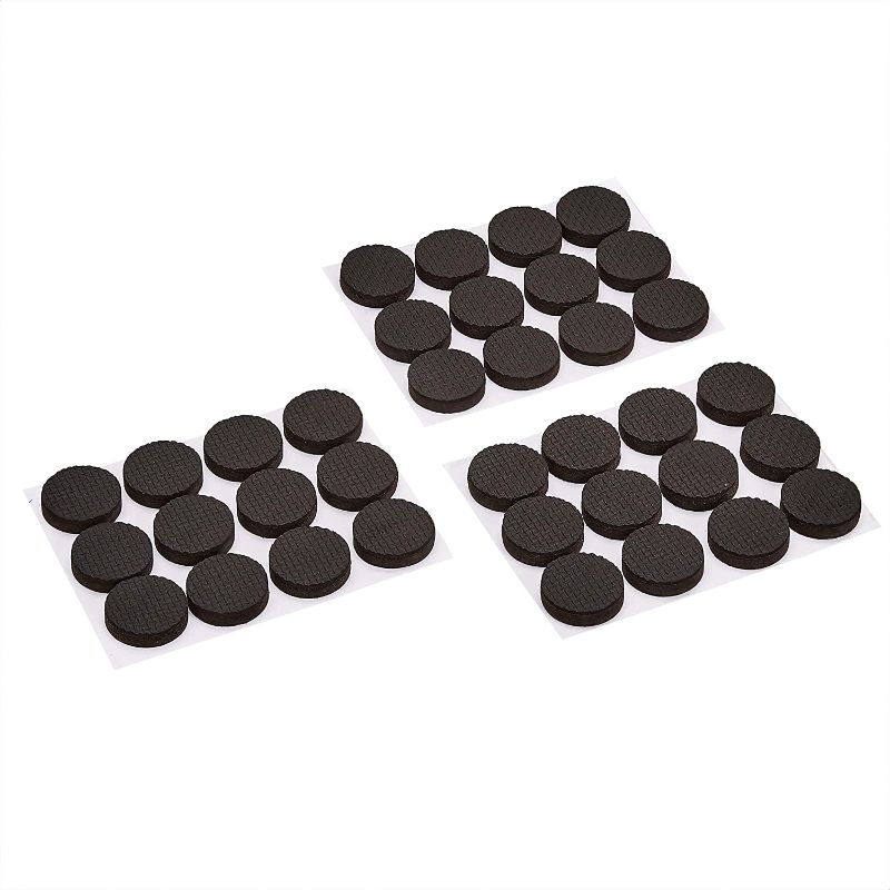Photo 1 of 2 packs of Amazon Basics Rubber Furniture Pads, Black, 1'' Round, 36 pcs
