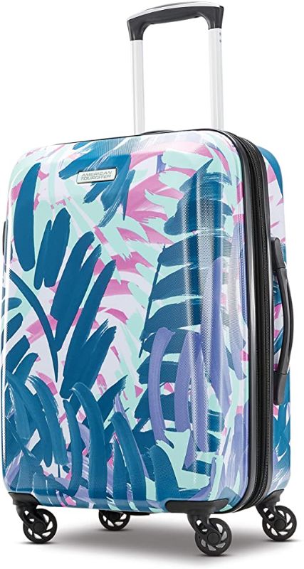 Photo 1 of American Tourister Moonlight Hardside Expandable Luggage with Spinner Wheels, Palm Trees, Checked-Large 28-Inch

