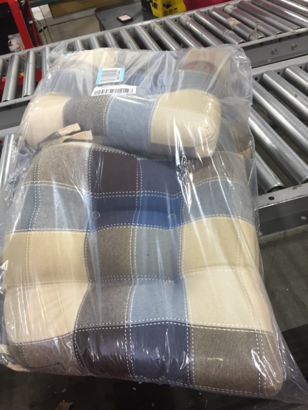 Photo 1 of Arlee Home Fashions® Harris Plaid Chair Pad in Cobalt (Set of 4)

