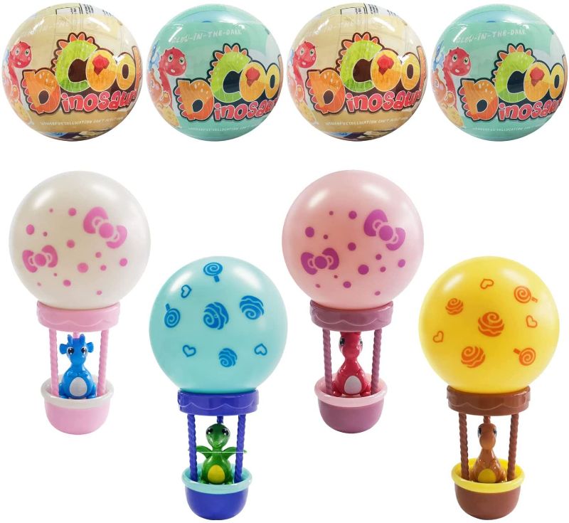 Photo 1 of 8 Pack Dinosaur Hot Air Balloon Toys, Assemble Easter Eggs for Kids Easter Basket Stuffers, Easter Party Favor
