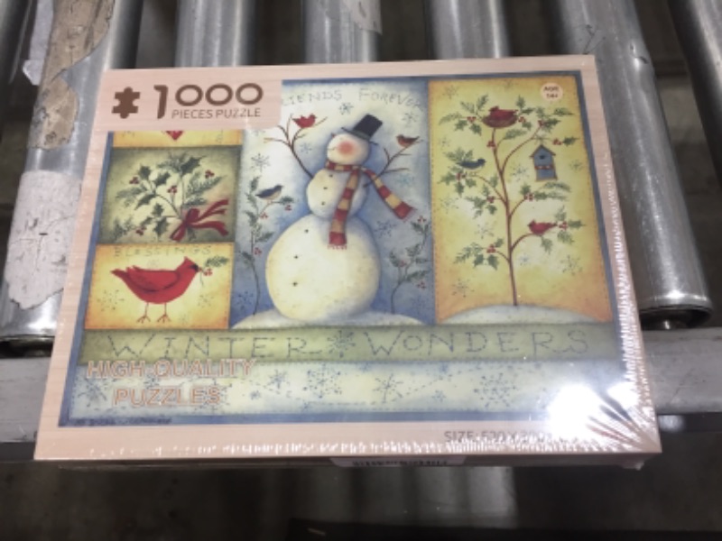 Photo 2 of 1000 Pieces Wooden Puzzles for Adults Christmas Snowman Jigsaw Puzzles 20.5 X 15 inch?52 X 38cm?
