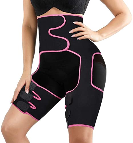 Photo 1 of Newtion Waist Trainer Trimmer for Woman Weight Loss Thigh Waist Butt Lifter Shapewear Belt-Workout Body Sweat Band, L/XL