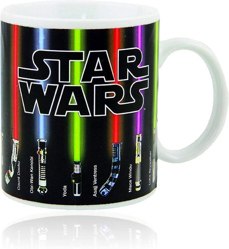 Photo 1 of Benair USA Star Wars Mug, Lightsabers Appear With Heat (12 oz) - Fragile
