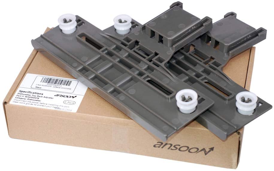 Photo 1 of 2 BOXES of Ansoon 2 Pack W10350376 Dishwasher Upper Top Rack Adjuster Replacement Part Compatible for KitchenAid Dishwashers - Replaces for W10238418, W10253546, W10712394, AP5956100, PS10064063, W10712394VP
