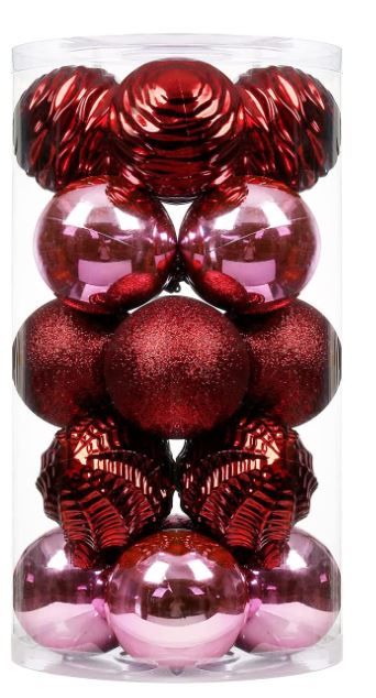Photo 1 of XmasExp 20ct Christmas Balls Ornaments - Shatterproof Large Hanging Ball Decorative Xmas Balls for Holiday Wedding Party Xmas Tree Decoration(3.15"/80mm, Burgandy)
