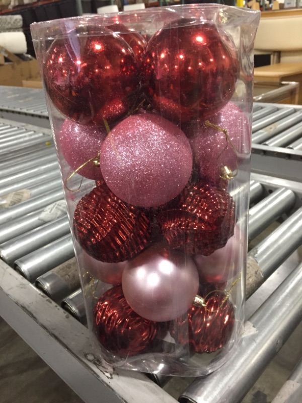 Photo 2 of XmasExp 20ct Christmas Balls Ornaments - Shatterproof Large Hanging Ball Decorative Xmas Balls for Holiday Wedding Party Xmas Tree Decoration(3.15"/80mm, Burgandy)
