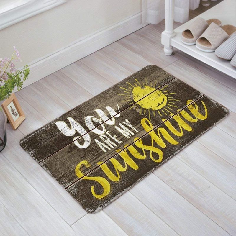 Photo 1 of You are My Sunshine Doormat Valentines Day Door Mat Vintage Wood Sign Welcome Mat Entrance Front Door Rug Outdoors/Indoor/Bathroom/Kitchen/Bedroom/Entryway Floor Mats?Non-Slip,Low-Profile
