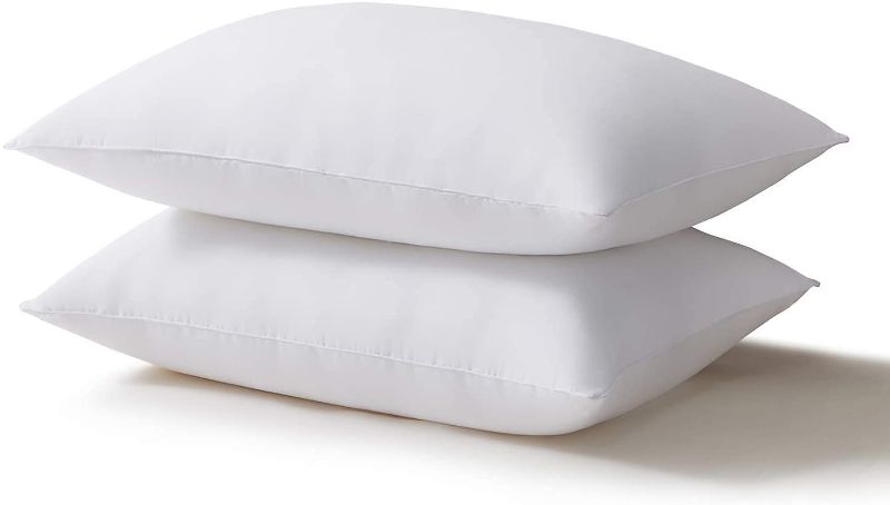 Photo 1 of Acanva Bed Pillows for Sleeping 2 Pack, Alternative Microfiber Filled, Natural Cover Skin-Friendly, Soft and Supportive for Side Back Sleepers,Standard, (Pack of 2), White 2 Count
