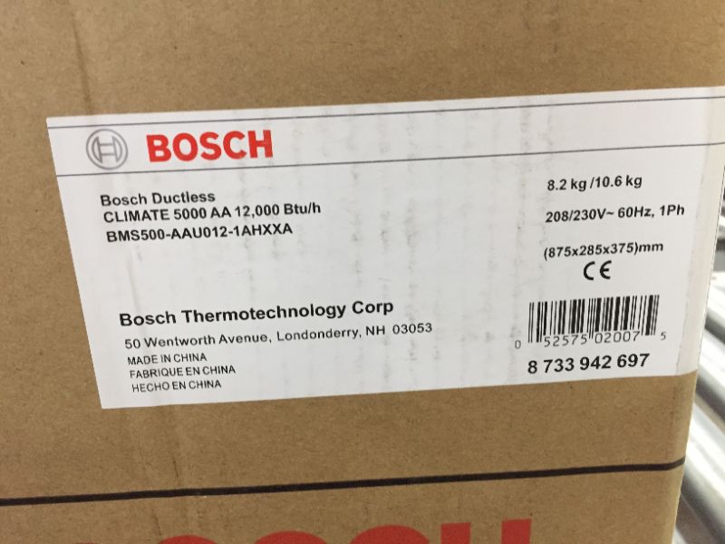 Photo 3 of Bosch BMS500-AAU012-1AHXXA Climate 5000 12000 BTU Minisplit Indoor Air Handler BRAND NEW