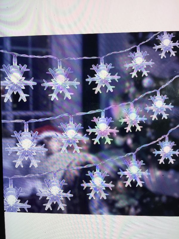 Photo 1 of Attmu 2 Pack Snowflake Christmas Lights Indoor 19.6ft 40LED Lights 