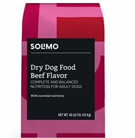 Photo 1 of AMAZON BRAND – SOLIMO BASIC DRY DOG FOOD, BEEF FLAVOR, 40 LB BAG
BB OCT 2021