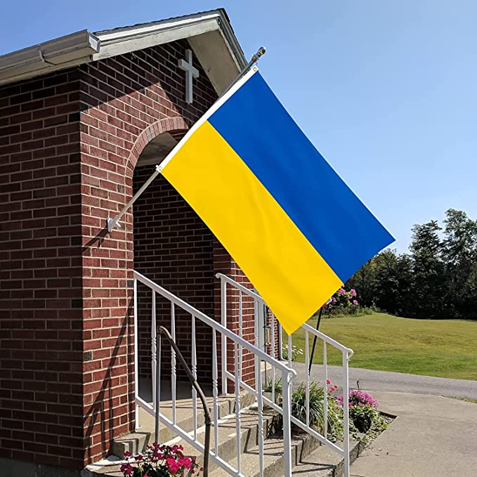 Photo 1 of 2 pack, Ukraine Flag 3ftx5ft Ukrainian National Flags Polyester with Brass Grommets 3x5 Foot Flag