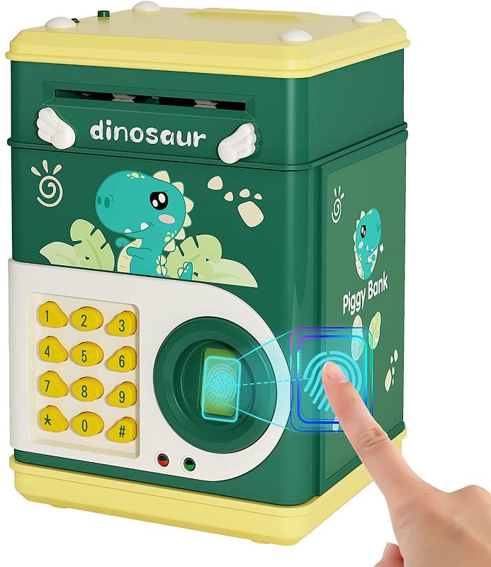 Photo 1 of Deejoy Dinosaur Electronic Piggy Bank for Boys,Mini ATM Toys of Kids,Savings Machine with Personal Password & Fingerprint Unlocking Simulation - Music Box with Songs Age 3-8 Years