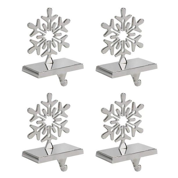 Photo 1 of Christmas Decorations Snowflake Stocking Holder Perfect for Hanging Stockings Sturdy Christmas Stocking Holders for Fireplace Mantle Christmas Decor