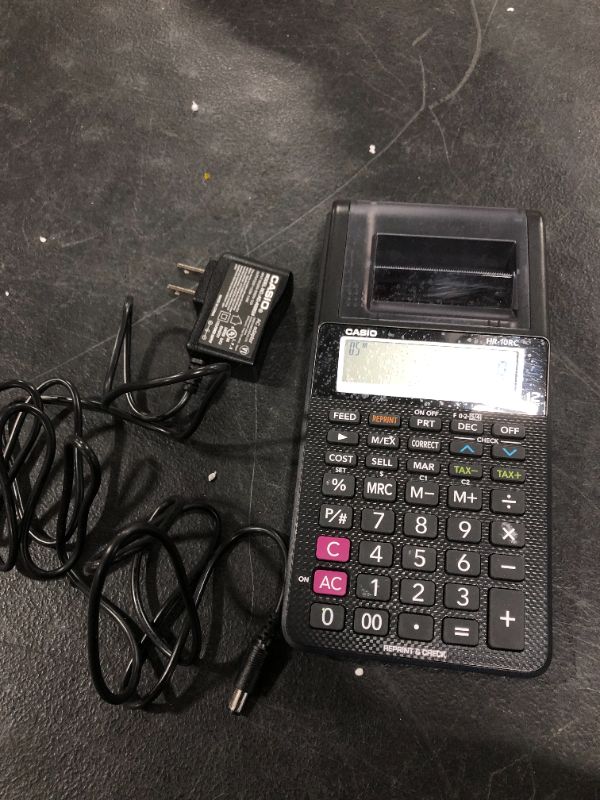 Photo 2 of Casio HR-10RC 12-Digit Printing Calculator - Black