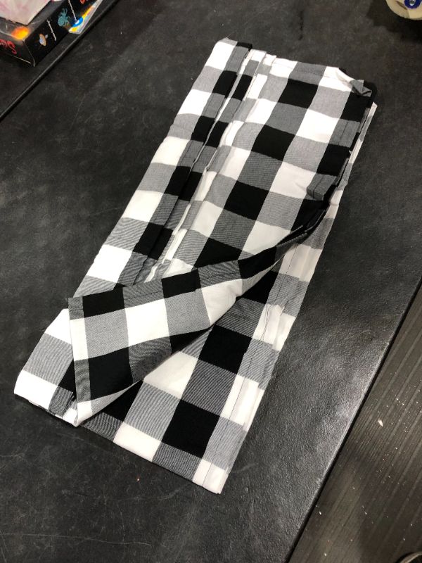 Photo 2 of 15 x 106 inch Buffalo Check Table Runner, Black and White 2 in bag