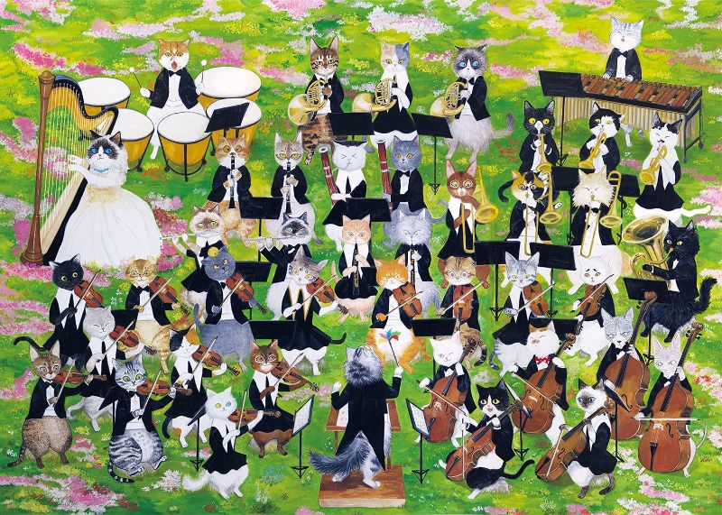 Photo 1 of Jigsaw Puzzle 1000 Pieces – The Cats Concert, 28x20 inches Challenge Family Puzzle for Adult and Kids