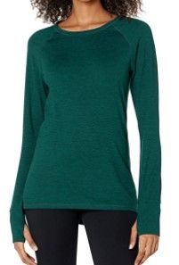 Photo 1 of Women's Brushed Tech Stretch Long-Sleeve Crewneck Shirt Med