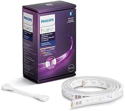 Photo 1 of Philips Hue Bluetooth Smart Lightstrip Plus 1m/3ft Extension (No Plug), (Voice Compatible with Amazon Alexa, Apple Homekit and Google Home), White