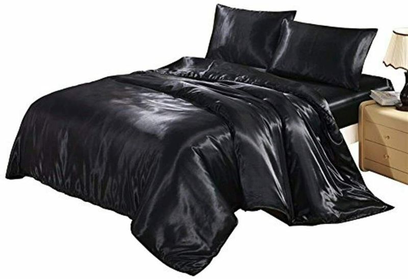 Photo 1 of 3 Piece Silk-Like Satin Duvet Cover Comfortable Pillowcases Soft Quilt King