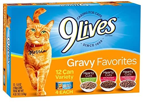 Photo 1 of 9 Lives Gravy Favorites Variety Pack Canned Cat Food, Pack Of 12 Cans, 5.5 Ounce