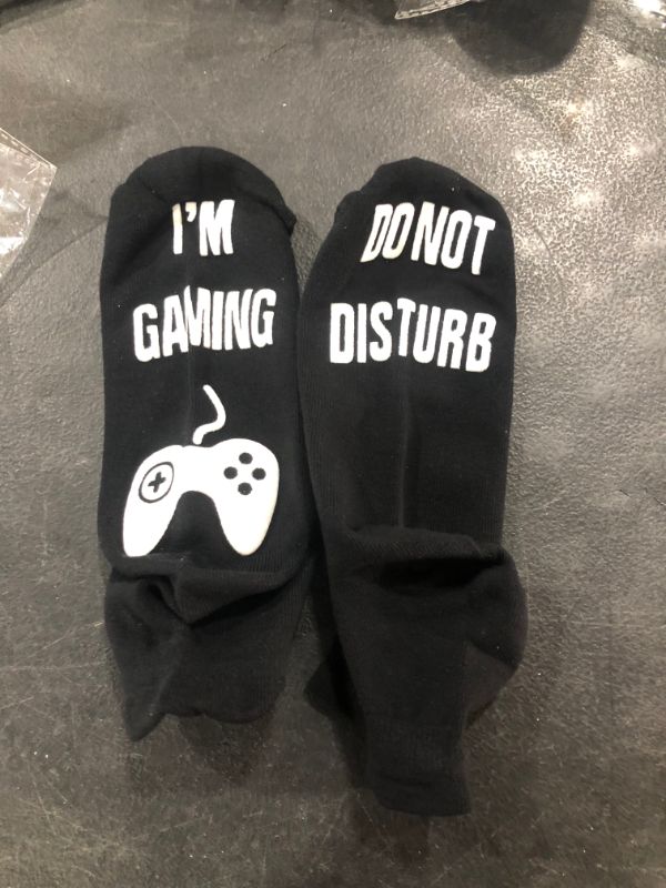 Photo 2 of Do Not Disturb Gaming Socks, Gamer Socks Funny Gifts for Teenage Boys Mens Womens Father Dad Hunband Sons Kids Game Lovers
