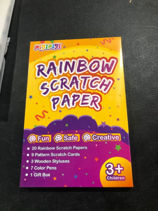 Photo 2 of Pigipigi Rainbow Scratch Paper for Kids - 2 Pack Scratch Off Notebooks Arts Crafts Supplies Kits Drawing Paper Black Magic Sheets Scratch Pad Activity Toy...
