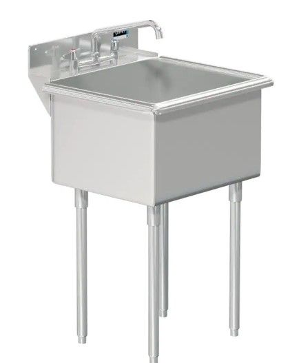 Photo 1 of 1-Comp (21 X 18) Laundry Sink Includes (1) Drain (1) 8" Swing Spout Faucet (1) Faucet Install Kit
