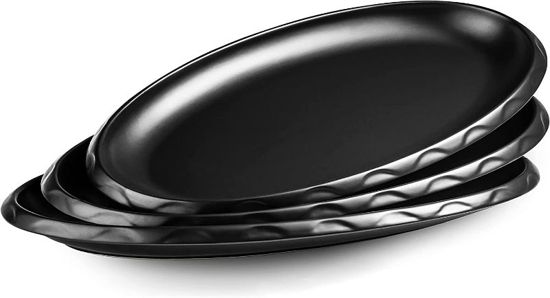 Photo 1 of 
LYEOBOH Serving Platters 14" Oval Serving Plates Set Ceramic Serving Platters and Trays for Parties, Entertaining, Home, Matte Black, Set of 3

