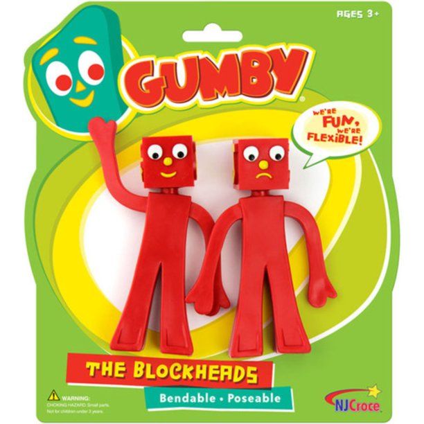 Photo 1 of 6.75" Gumby Blockheads G and J Bendable Pair Figure
