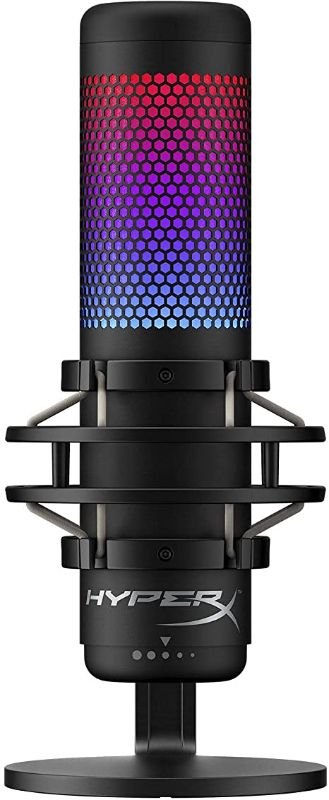 Photo 1 of HyperX QuadCast S – RGB USB Condenser Microphone for PC, PS4, PS5 and Mac, Anti-Vibration Shock Mount, 4 Polar Patterns, Pop Filter, Gain Control, Gaming, Streaming, Podcasts, Twitch, YouTube, Discord
