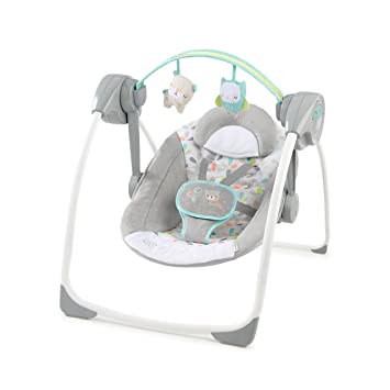 Photo 1 of Ingenuity Comfort 2 Go Compact Portable 6-Speed Baby Swing with Music, Folds for Easy Travel - Fanciful Forest, 0-9 Months
