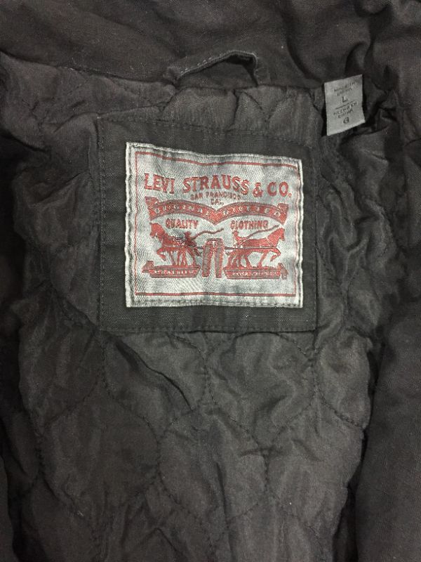 Photo 1 of Levi's Men's Washed Cotton Military Jacket, Large, Black
