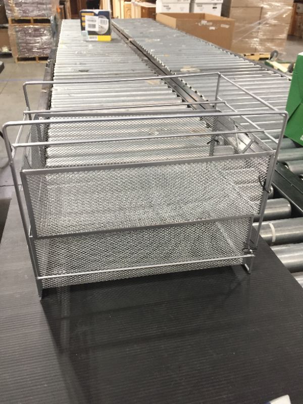 Photo 3 of Mind Reader 2-Tier Mesh Storage Baskets in Silver
