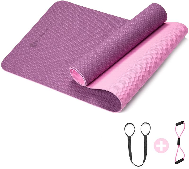 Photo 1 of All-Purpose Yoga Mat - 3/5-Inch Print Reversible Extra Thick Non Slip Exercise & Fitness Mat with SGS Certified TPE Material for All Types of Yoga, Pilates & Floor Workouts

