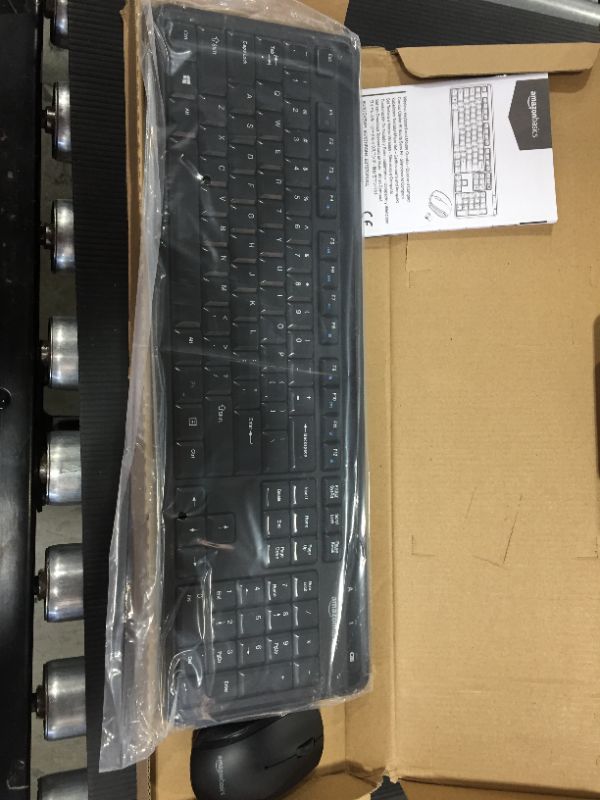 Photo 2 of Amazon Basics Wireless Computer Keyboard and Mouse Combo - Quiet and Compact - US Layout (QWERTY)
